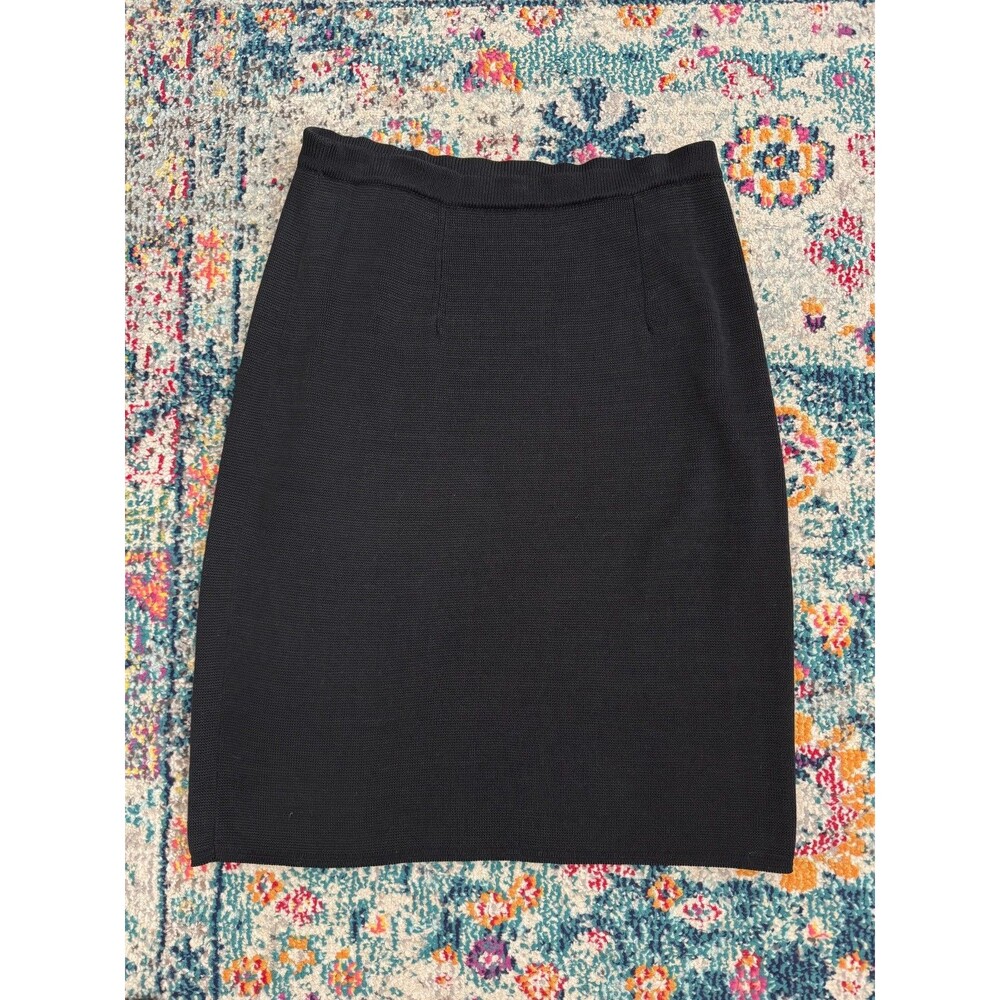 The Peruvian Connection Black 100% Pima Cotton Skirt Size Large Made in Peru